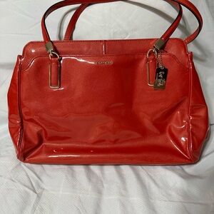 Coach Red Patent Leather Shoulder Bag